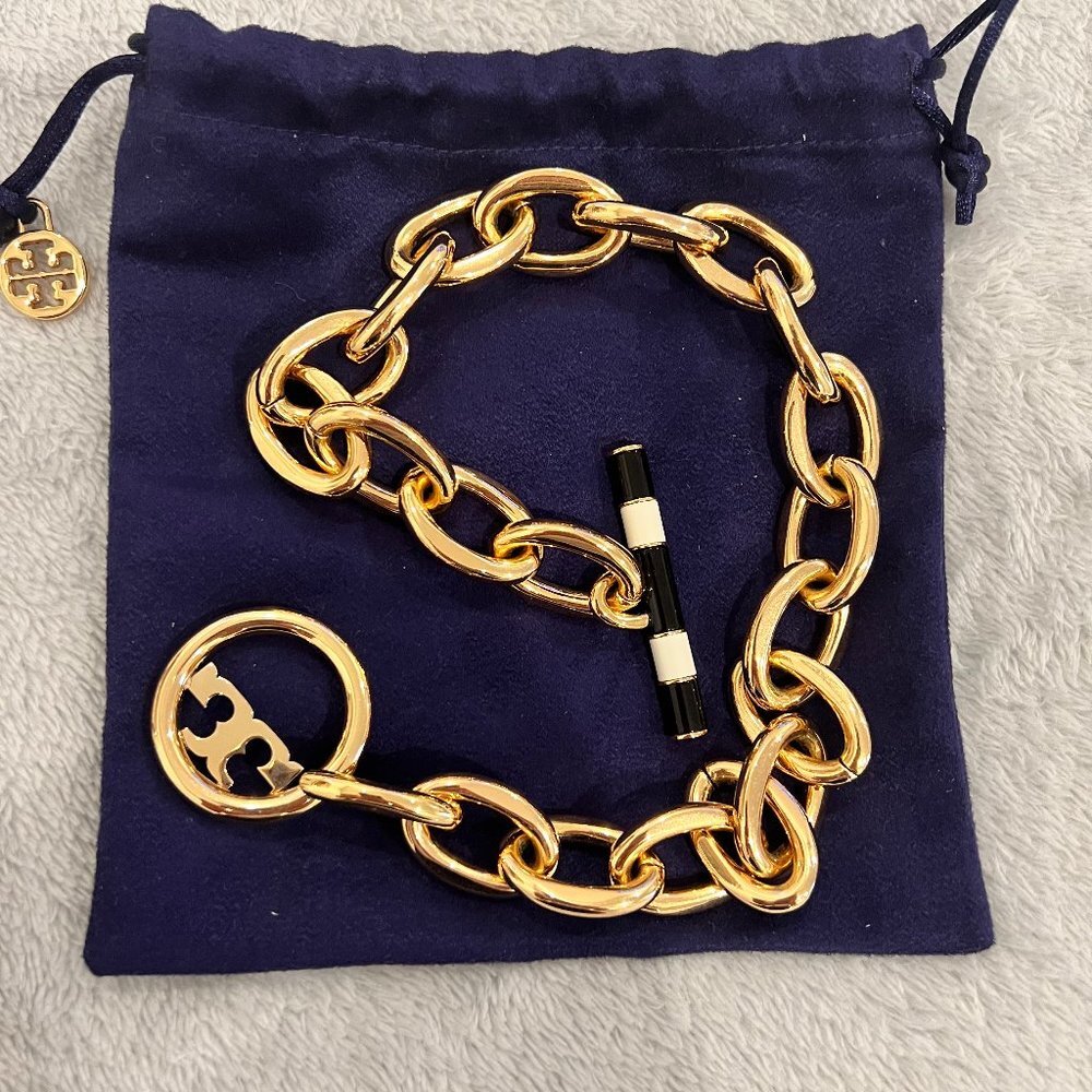 Tory Burch Miller Enamel Short Toggle Necklace